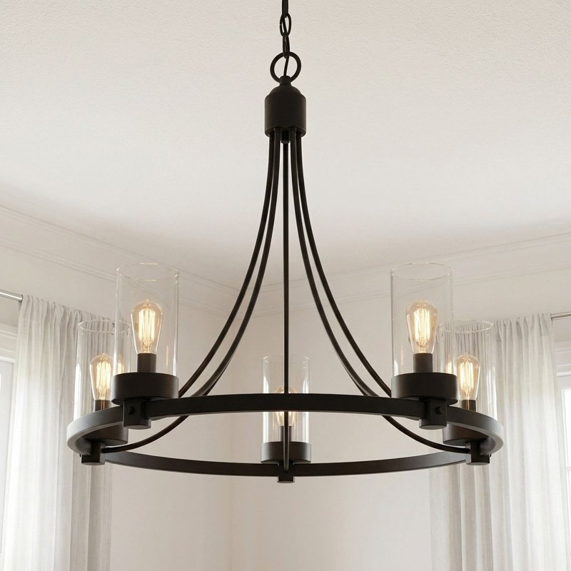 Laurie 5-Light Chandelier, Matte Black