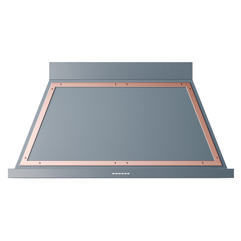 ILVE Nostalgie II Series Noblesse 48 inch Wall Mount Range Hood with 600 CFM, Blue Gray/Copper