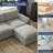 Plush Wide Corduroy Modular Sectional Sofa L-Shaped Solid Wood Sofa with Ottoman-2007967900