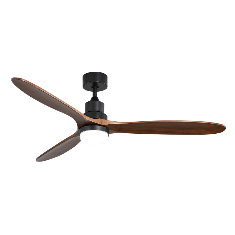 Ventilateur de plafond 60 pouces avec 3 lumières et 3 pales en bois massif