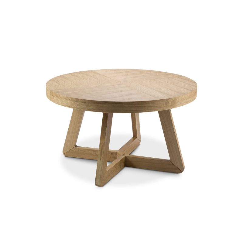 Jahkeim Extendable Beech Round Dining Table, Beige