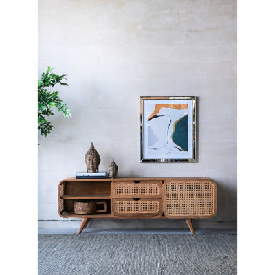 Élégante armoire 59 po x 15 po x 20 po - Panneaux pour organiser les médias et la vie privée