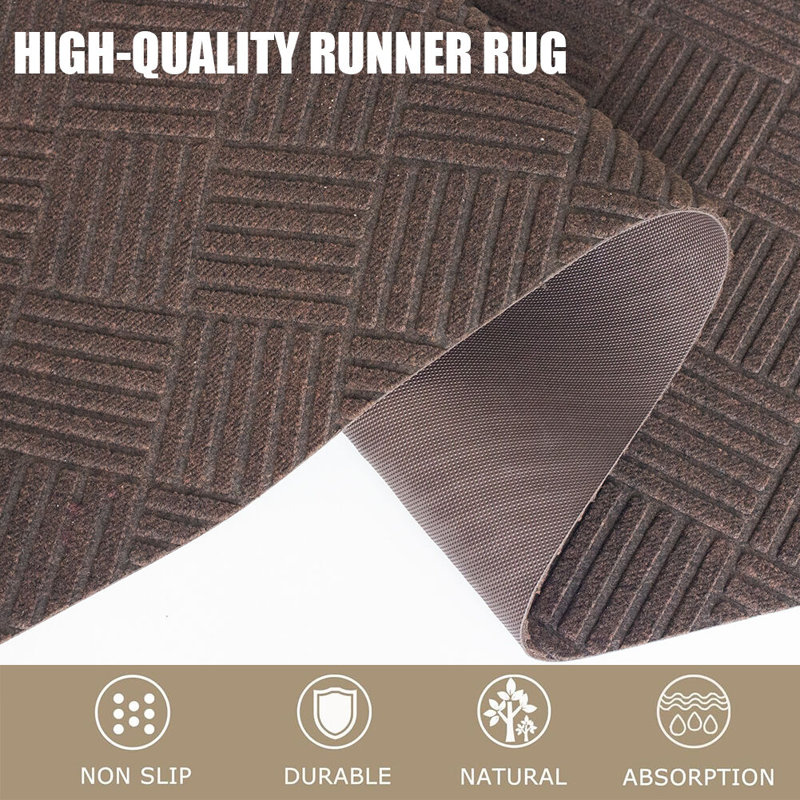 Tapis lavable avec envers antidérapant, tapis en polyester pour le couloir et l'entrée, Tapis de couloir 3 pi x 51 pi