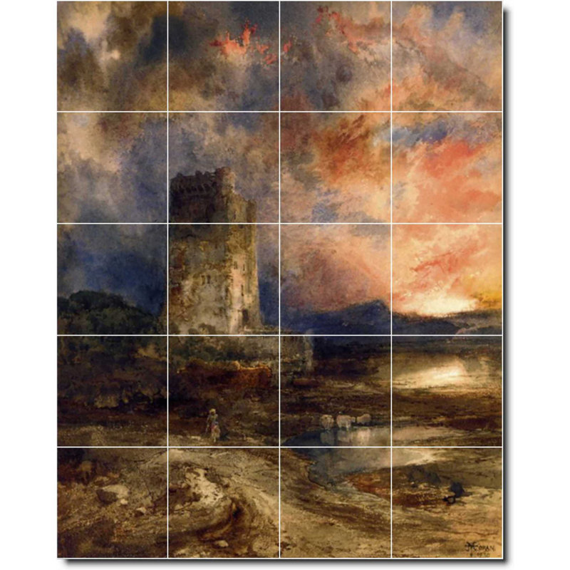 Carreau de céramique décorative 24 po x 30 po 6 po x 6 po, Paysage 06397