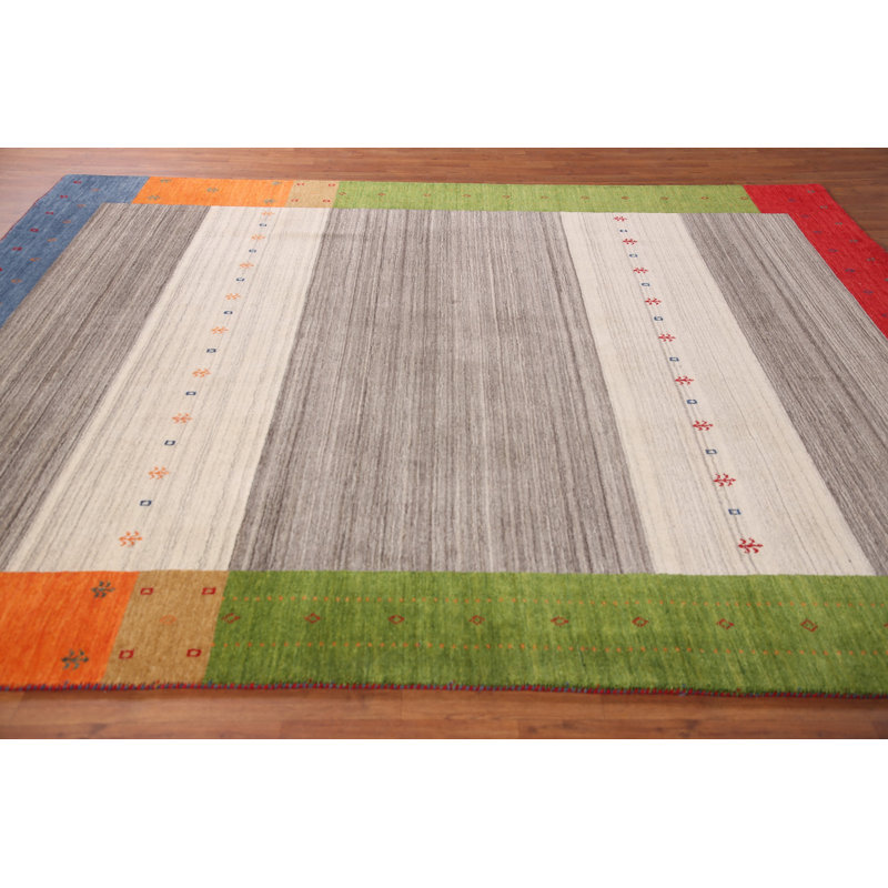 Striped Gabbeh Oriental Area Rug 8