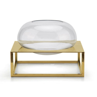 Round Vase With Titanium Gold