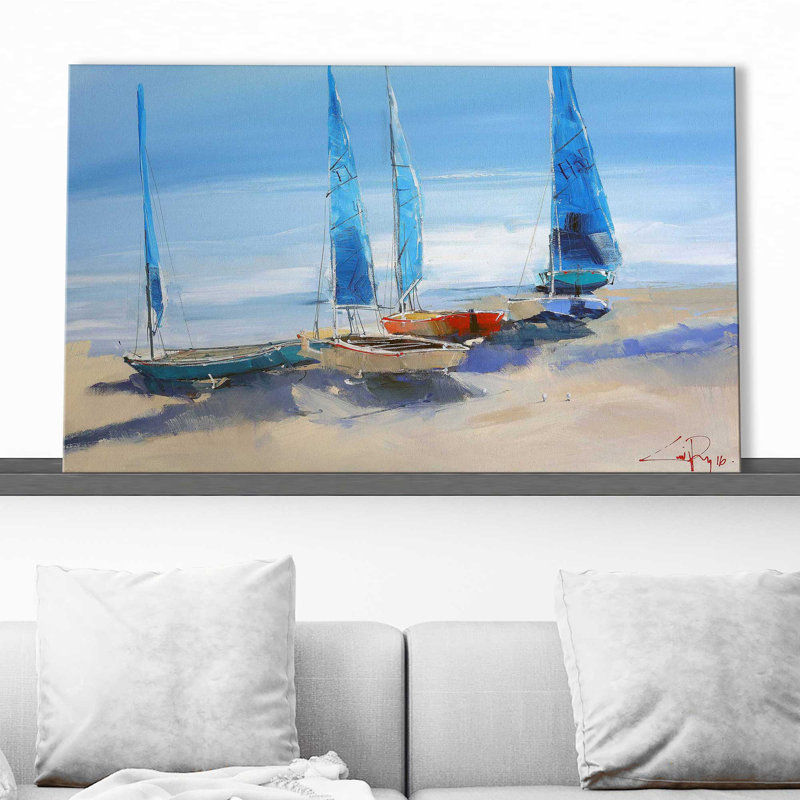«Avant la voile» par Craig Trewin Penny - reproduction d'art, Toile tendue, H 24 po x l 40 po x P 1,5 po
