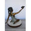 Bronze Sitting Girl Holding Shell Fountain