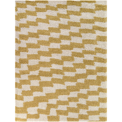Tapis à rayures dorées Devontra
