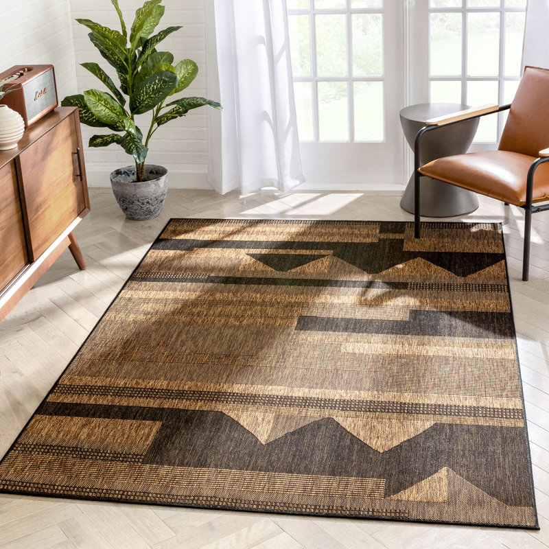 Milo Abstract Synthetic Indoor / Outdoor Area Rug, Rectangle 120 x 160cm