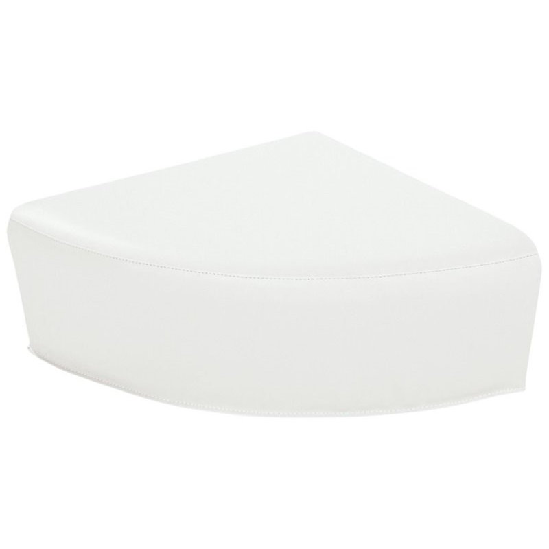 Quadrant Pouffe Basic - Seat Height: 6", 8" H x 17" W x 17" D, White