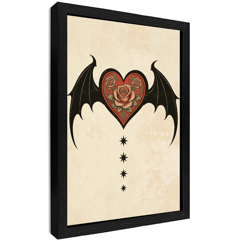 «Black», encadrement noir, impression d'art mural, impression sur le thème de la Saint-Valentin, H 11 po x l 9 po