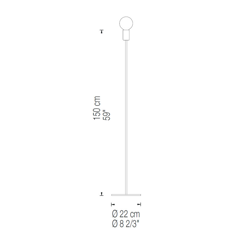 Sphere 59.0551" Floor Lamp, Brass