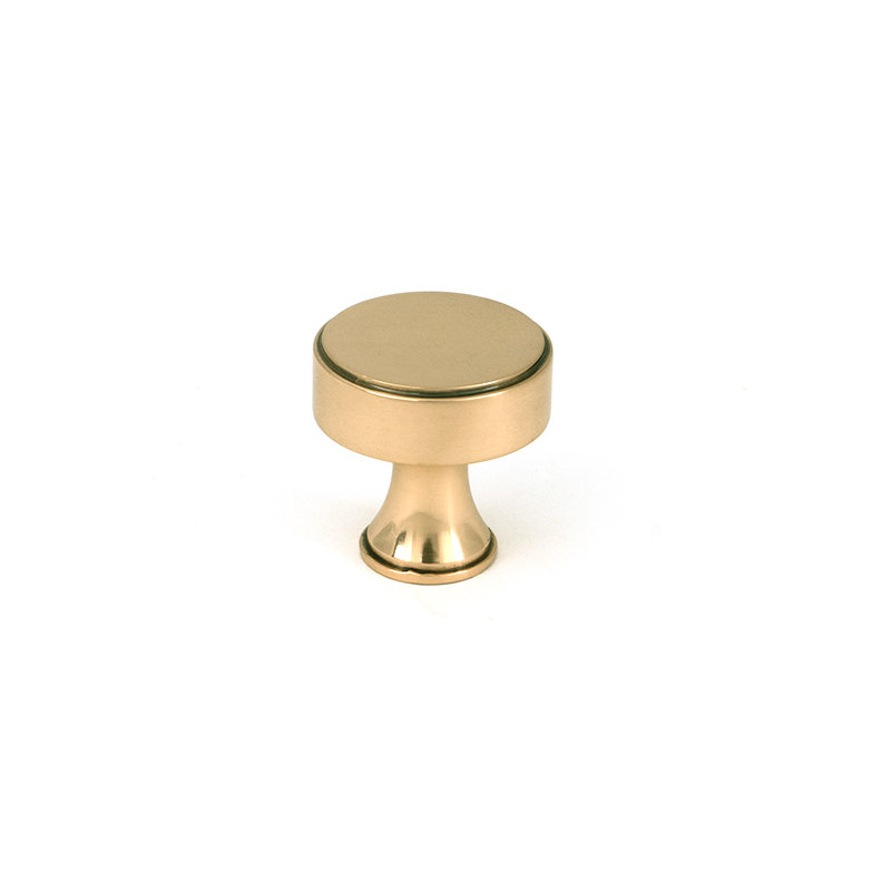 Scully Cabinet Knob, 0.98" Knob Diameter, Polished Bronze