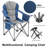 Oversized Padded Camping Chair with 4 Storage Pockets, Cup Holder & Cooler Bag - Heavy-Duty Portable Folding Chair for Outdoor, Picnic, Beach & Tailgating