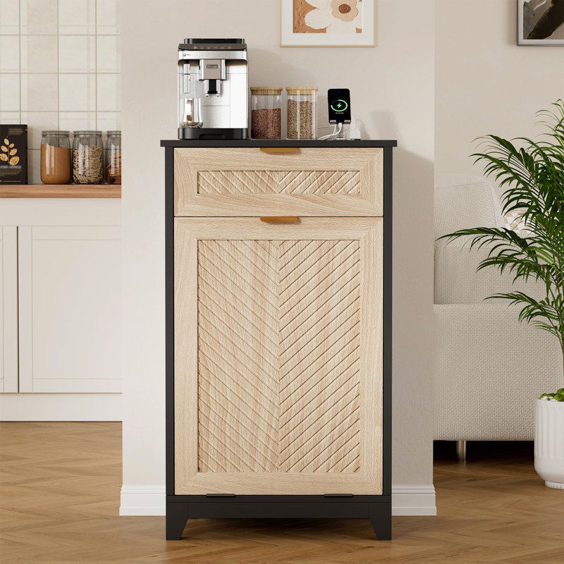 Armoire à poubelle basculante avec station de charge et désodorisant