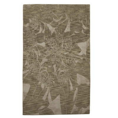 Tapis gris noué à la main de haute qualité