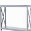 Présentoir à deux niveaux, table basse d'appoint avec tablette de rangement en forme de X, idéale pour les entrées, les salons et les couloirs, gris
