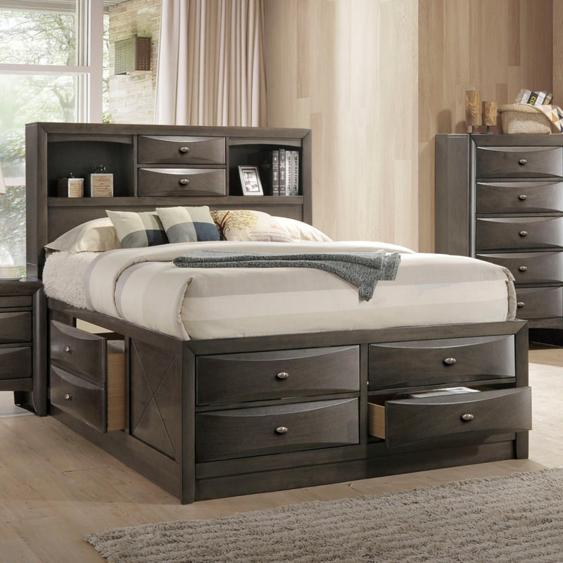 Urbanek Bed, Gris, Lit double