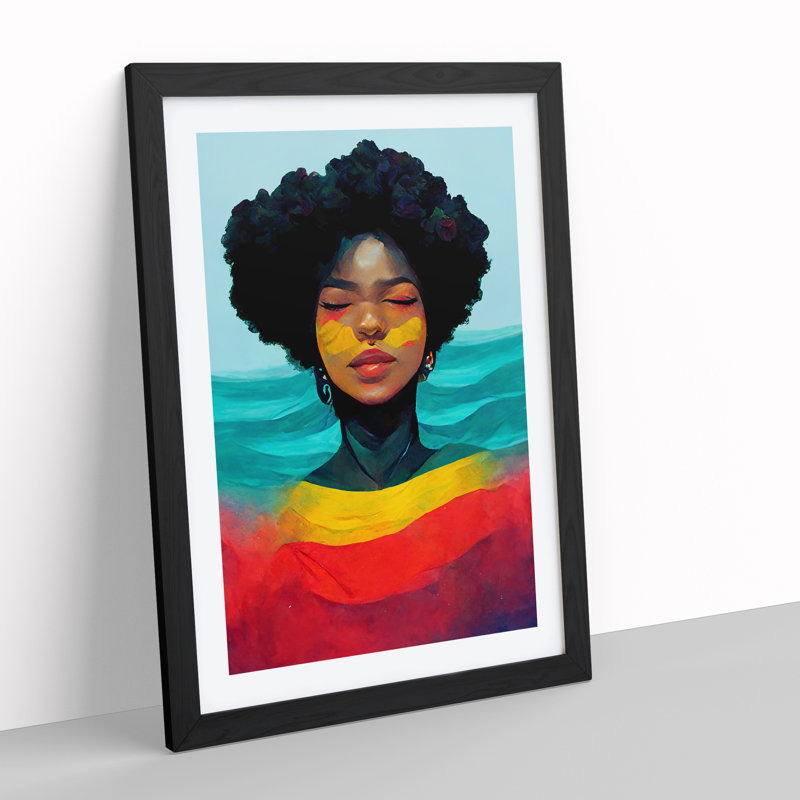 XV1022-2694X Marvellous Woman - Print, 64cm H x 46cm W x 3cm D, White, Black Framed Paper