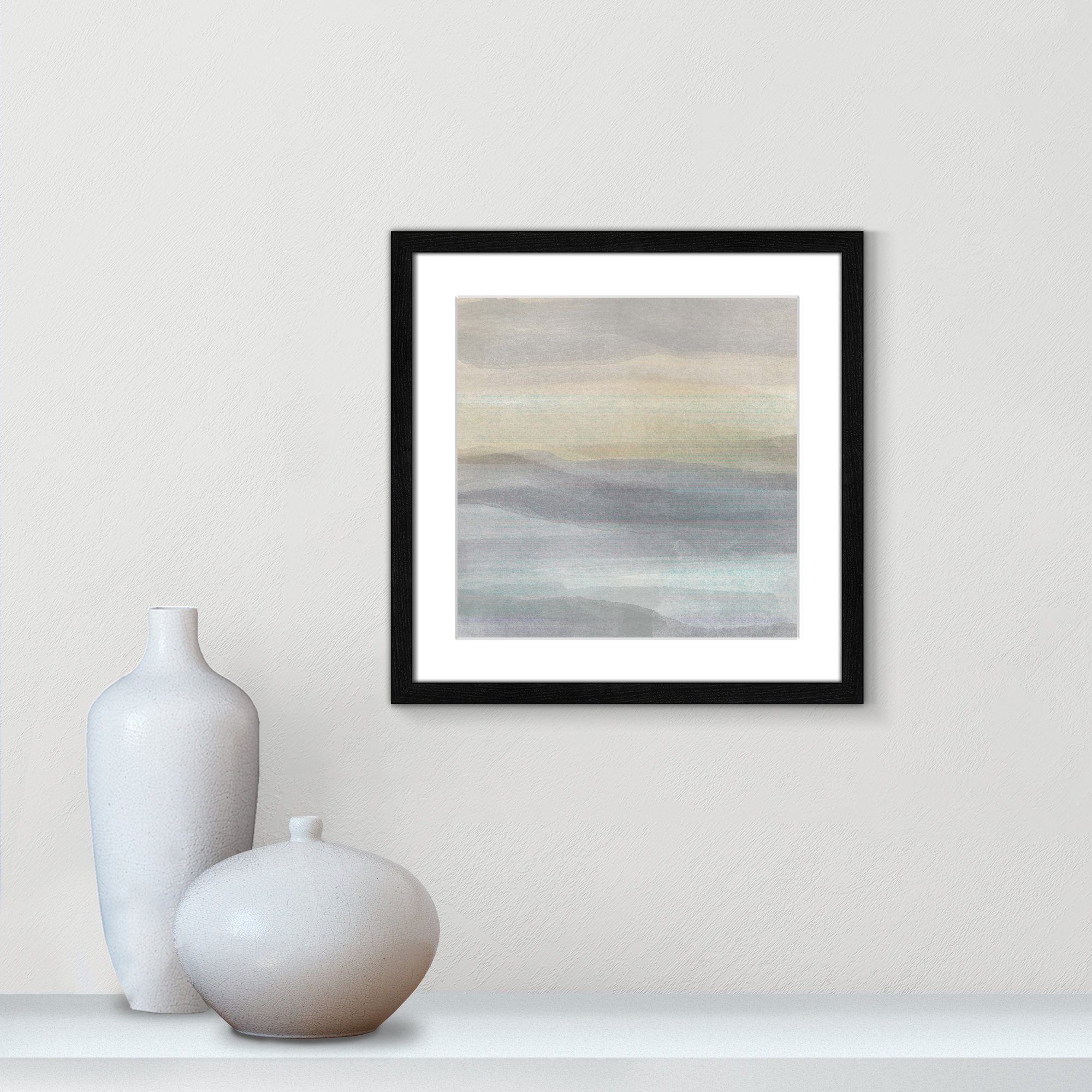 Concept of Life by Sally Swatland - Picture Frame Painting, Black, 17" W x 17" H