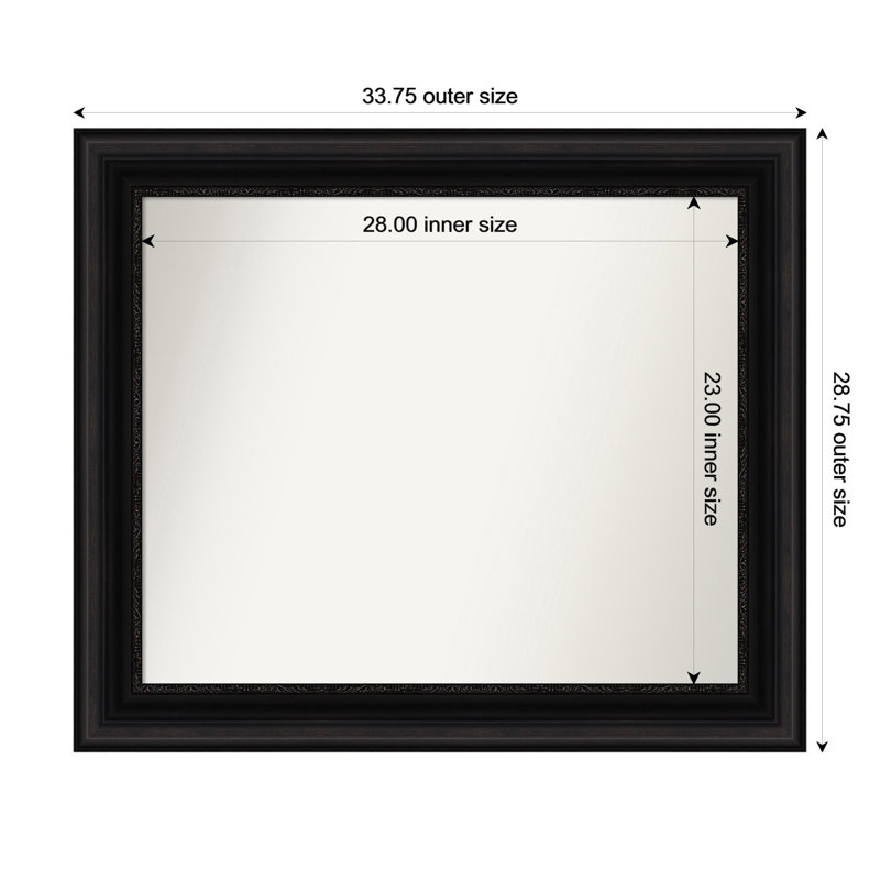 Miroir mural Senaiya, Rectangle, 28,75 po x 33,75 po