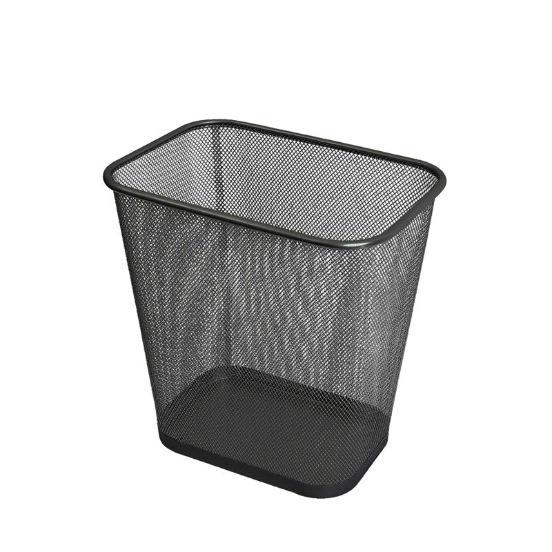 Black Stainless Steel Mesh Rectangular Waste Basket