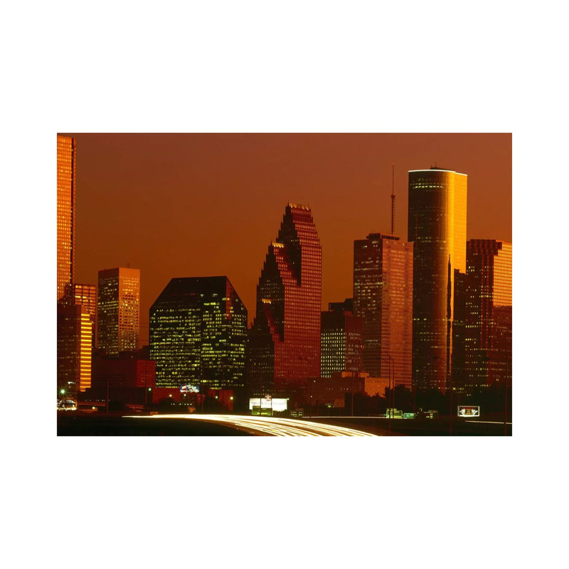 Skyscrapers In A City At Sunset - Wrapped Canvas Print, 20.32 cm H x 30.48 cm W x 1.91