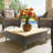Outdoor Pe Rattan Side Table, Rustic Patio Accent Table , Easy Maintenance Square End Table For Garden Patio Pool Porch Leisure Use
