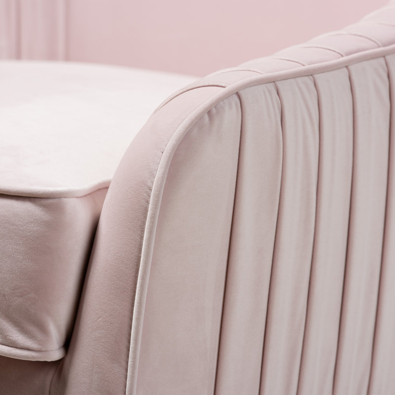 Upholstered Armchair, Light Pink
