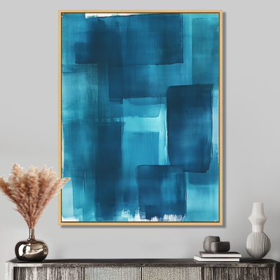 Aqua Abstract Wall Art, Teal Canvas Decor, Aqua Rhythm Layers