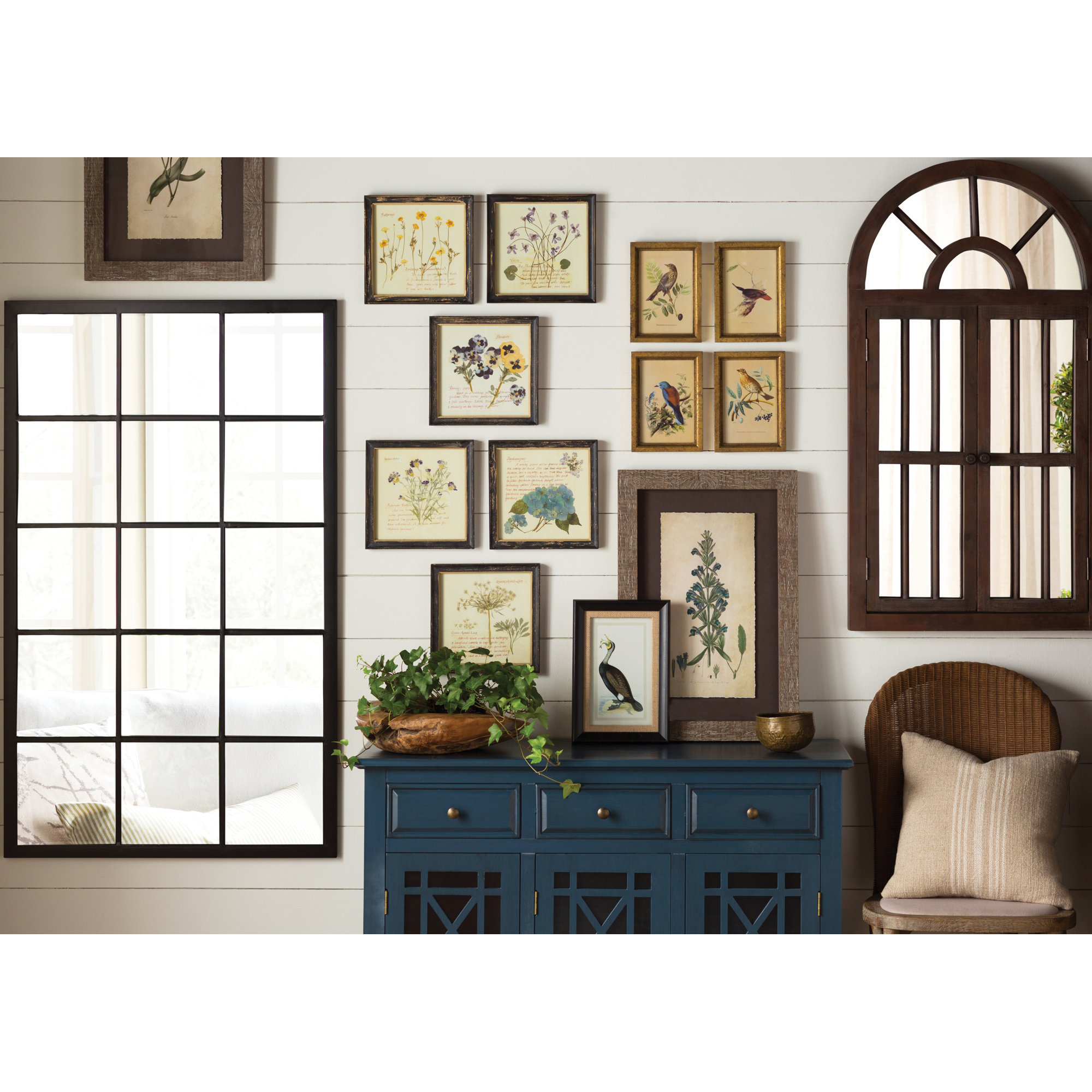 Suffolk Metal Flat Wall Mirror, Black