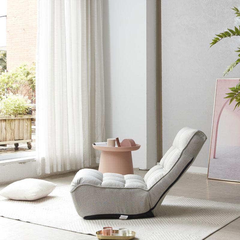 Balcony Chair - 4-Segment Adjustable Gray Metal Reclining For Living Room, Space Efficient Back