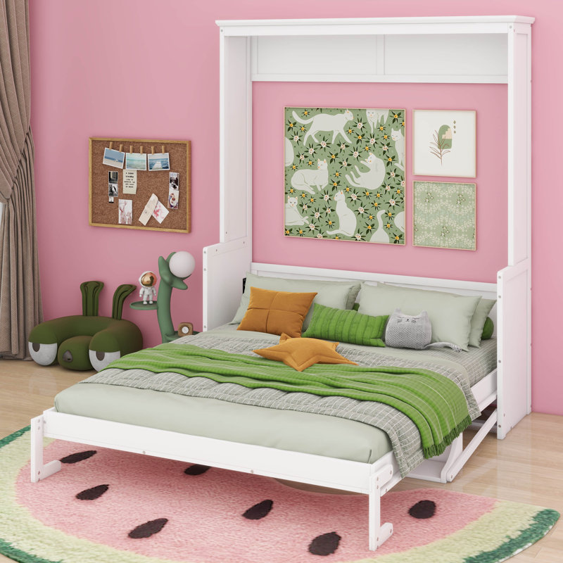 Tessio Queen Size Murphy Bed, White