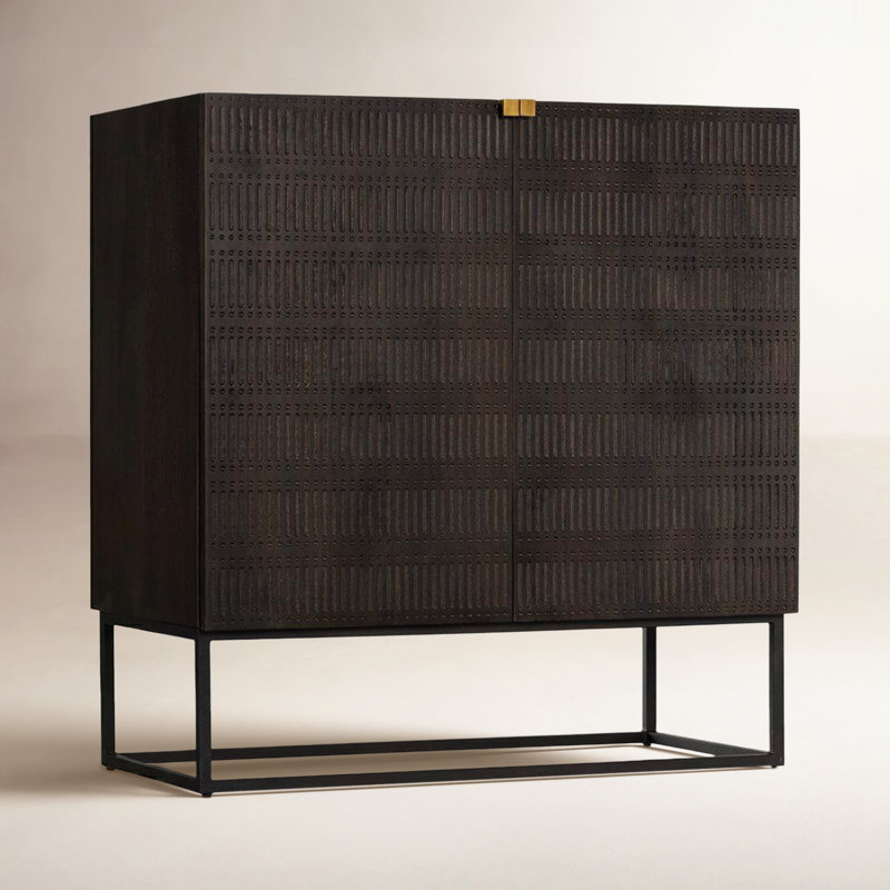 Taro 40'' Solid Wood Bar Cabinet, Vintage Brown