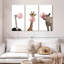 Ensemble de 3 animaux rigolos sur toile-5978628