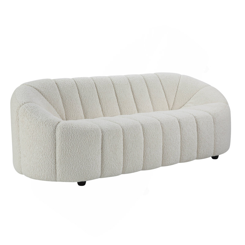 Luxueux canapé en sherpa Teddy avec siège en mousse moelleuse et structure en bois robuste pour un confort et une durabilité ultimes