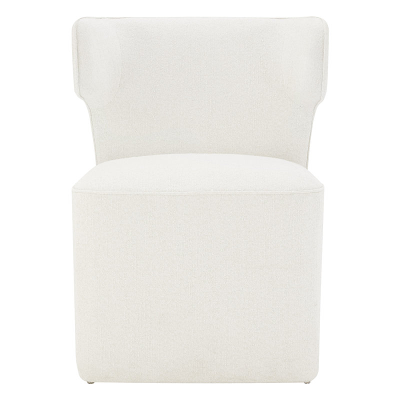 Chaise rembourrée avec roulettes Sardinia, Chenille douce ivoire