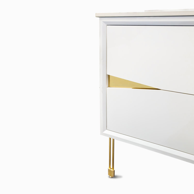 Meuble-lavabo simple 39,5 po avec plateau en marbre Khadijah