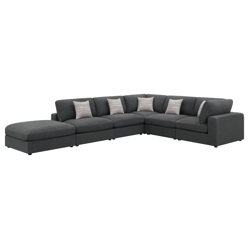 Canapé modulaire rembourré 6 pièces Serene, Tissu gris