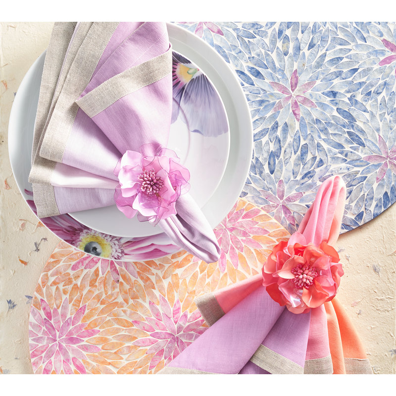 Flora Placemat, Lilac/Periwinkle