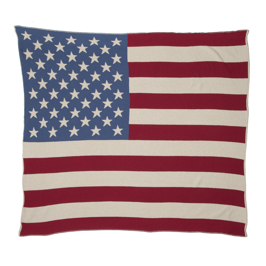 Vintage American Flag Throw Blanket In2Green
