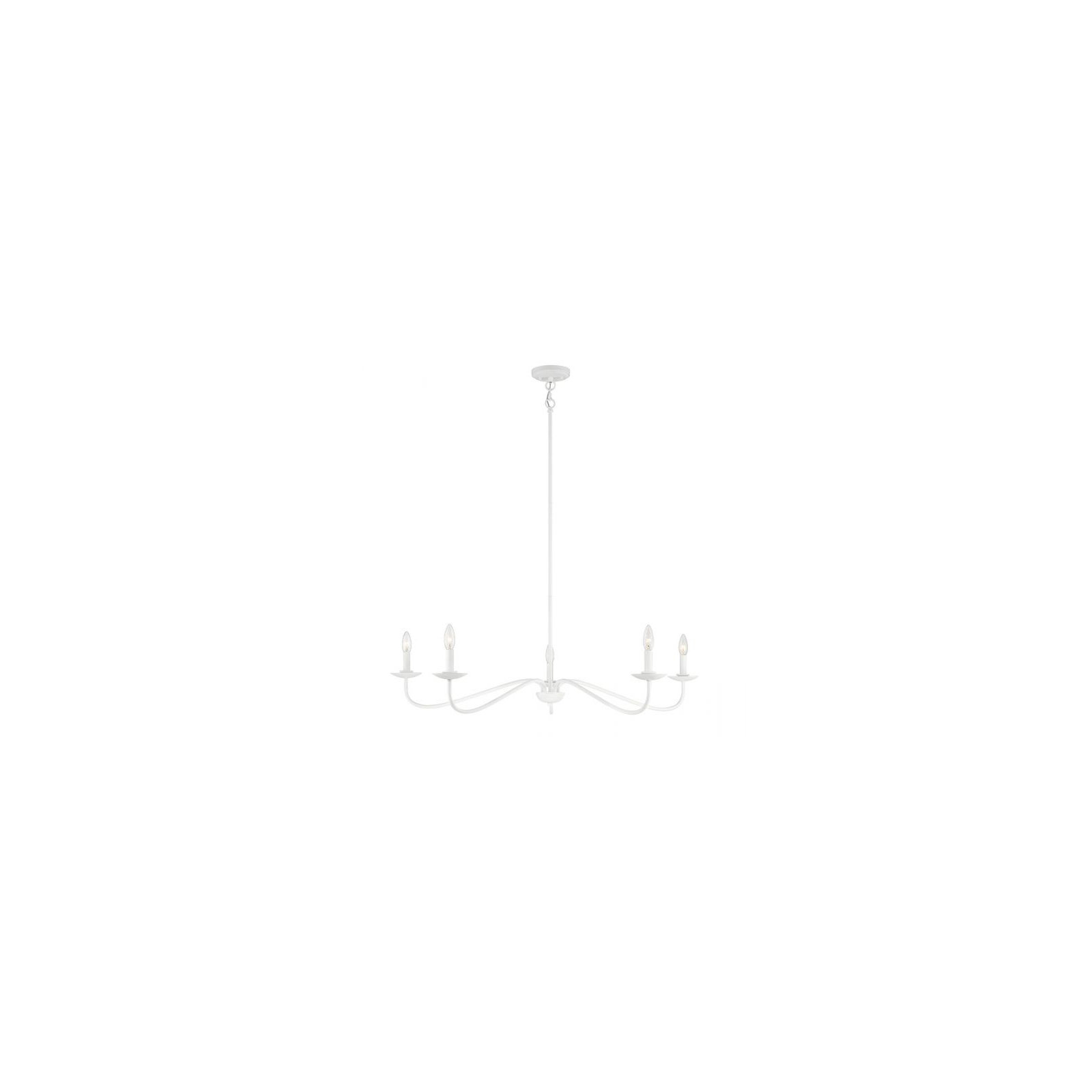 Abigeal 5 - Light Candle Style Classic Chandelier, Bisque White
