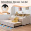 Lit de jour simple tapissier avec couchette et tête de lit Guinette-901919239