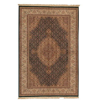 Wool Oriental Area Rug in Green