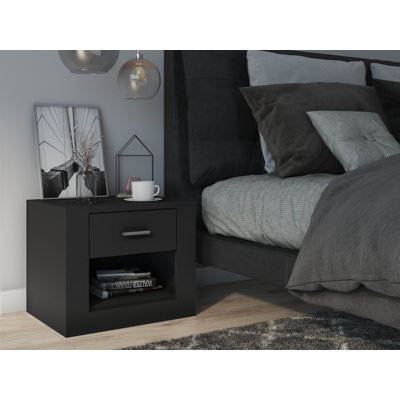 Terwilliger 50cm W Manufactured Wood Bedside Table