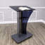 Podium de luxe Fixturedisplays® assemblé en acier, en acrylique et en bois (MDF) 28 x 18 x 44 po mobile sur roulettes 451 - Podium assemblé