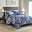 Ensemble de courtepointe réversible en coton 6 pièces avec motif damassé complexe et coussins décoratifs, double / grand-119071294