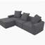 Canapé modulaire convertible à 3 places en gris antique American American