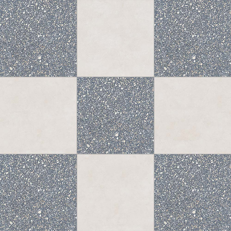 Lithos 12X12 Checkerboard Azul And Marfil, Azul/Marfil